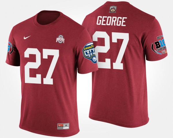 Ohio State Buckeyes Eddie George Men's #27 Big Ten Conference Cotton Bowl Bowl Game Scarlet College Football T-Shirt 2404KZBJ0